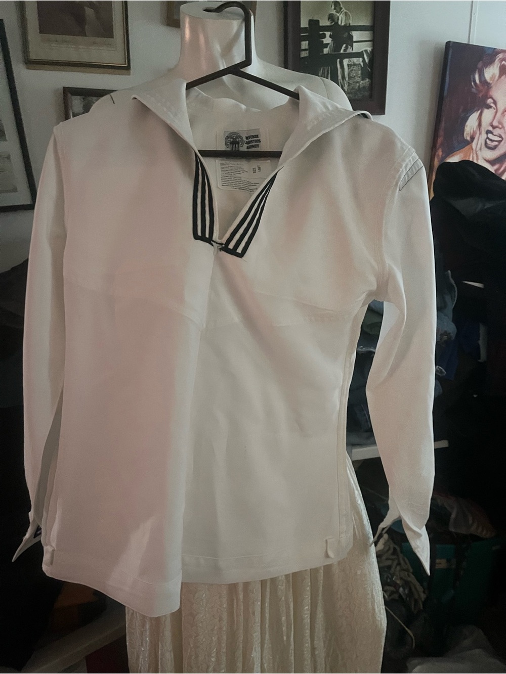 Classic White Sailor Collar Women's Top